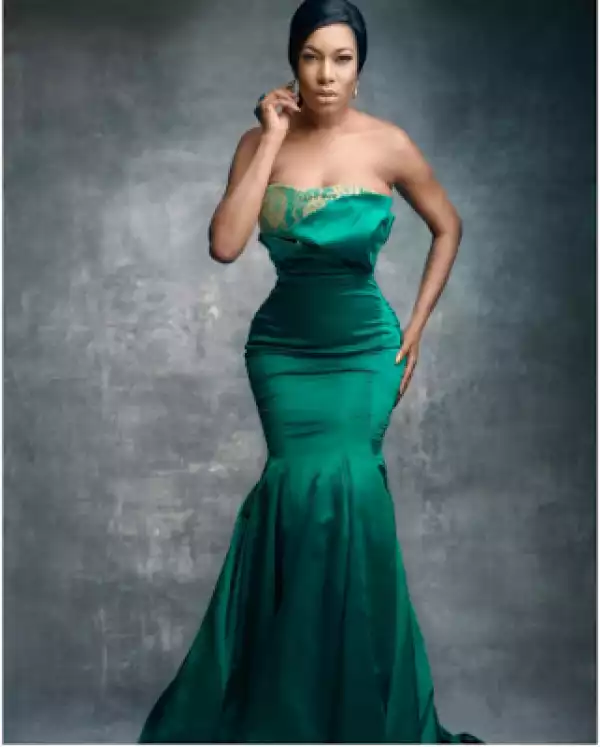 Chika Ike shows off her figure in beautiful gown